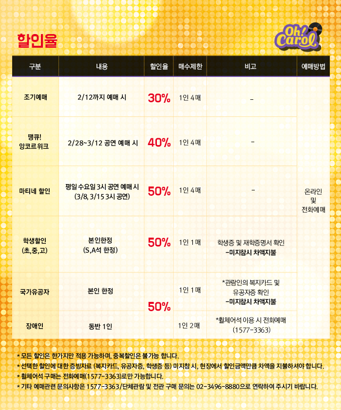오! 캐롤 공연 소개