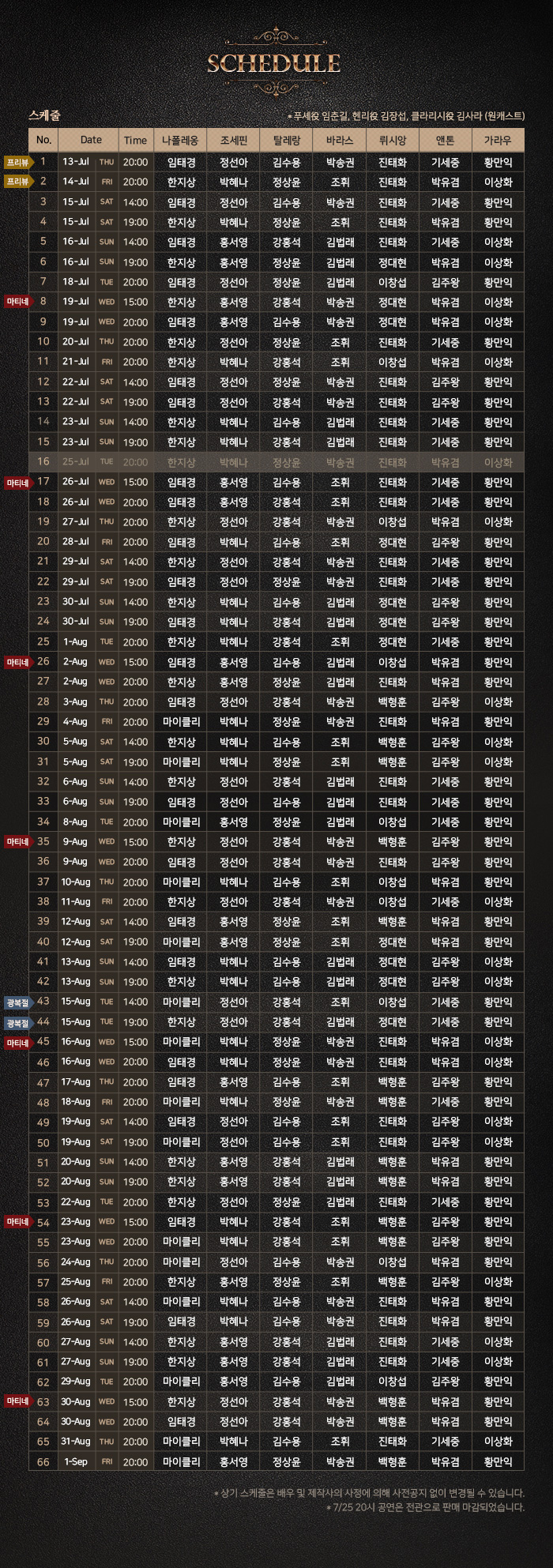 나폴레옹 공연 소개
