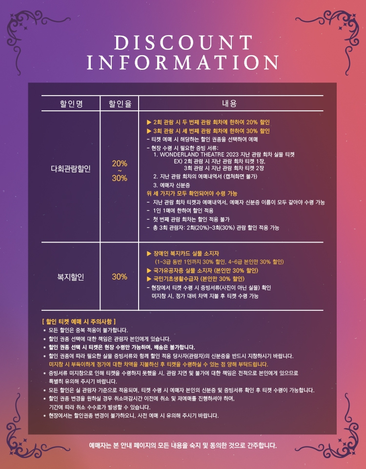 WONDERLAND THEATRE 공연 소개