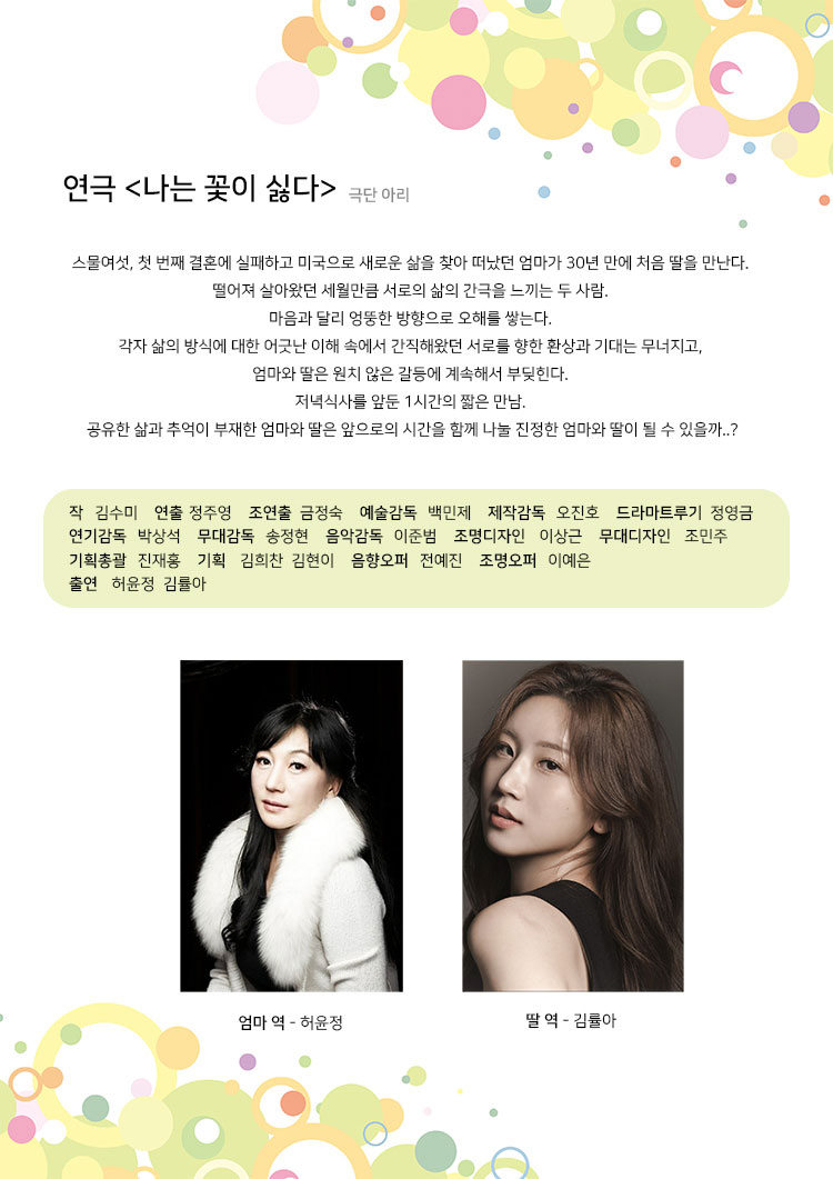 제23회 월드 2인극 페스티벌, 나는 꽃이 싫다 공연 소개