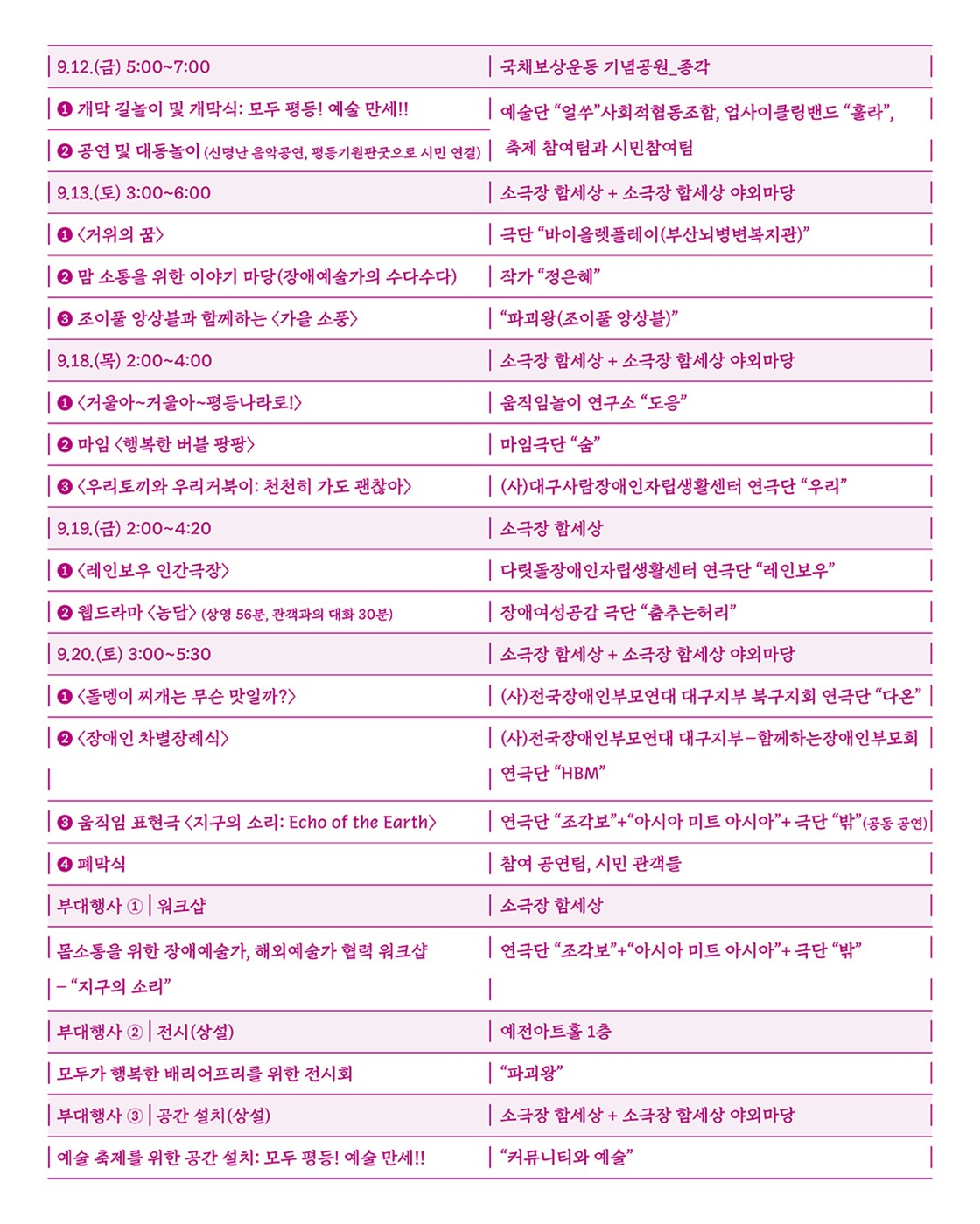 모두페스티벌 둘째날 대구 소개이미지