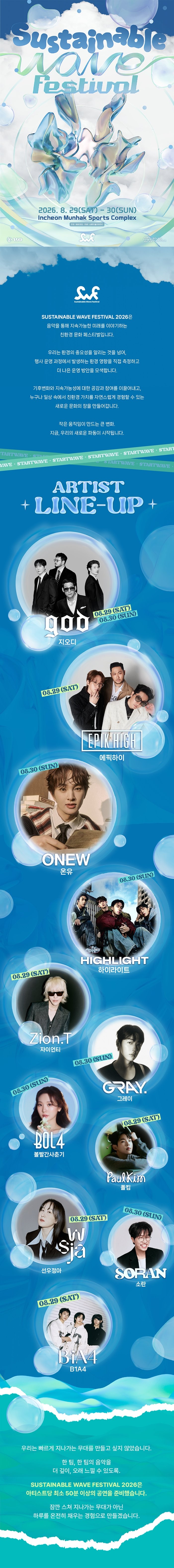 Sustainable Wave Festival (서스테이너블 웨이브 페스티벌) 소개이미지