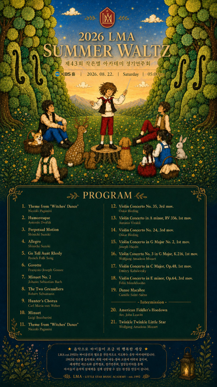 제43회 작은별 아카데미 정기연주회: LMA SUMMER GALA CONCERT 소개 이미지 1