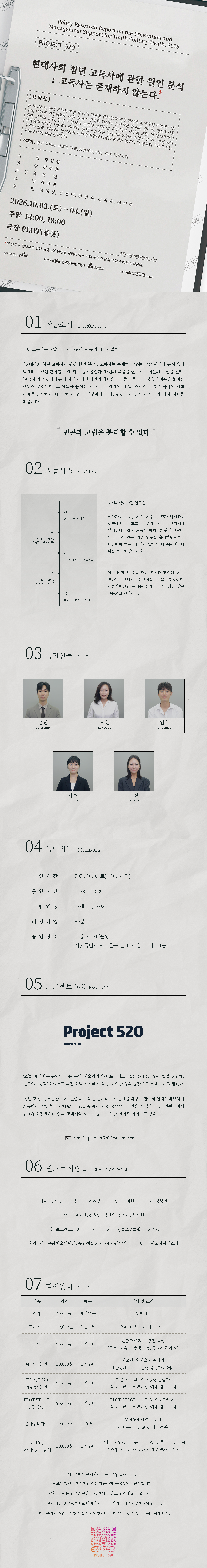 제4회 PLOT STAGE, 현대사회 청년 고독사에 관한 원인 분석: 고독사는 존재하지 않는다. 공연 소개